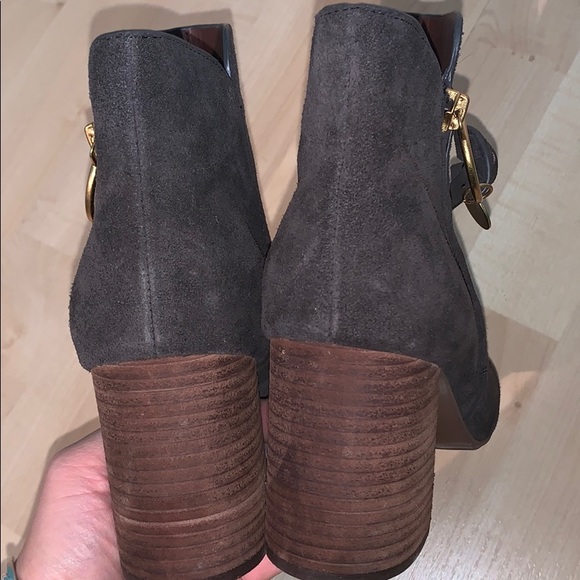 SEE BY CHLOE Suede wood heel ankle boots & charms - Picture 5 of 9